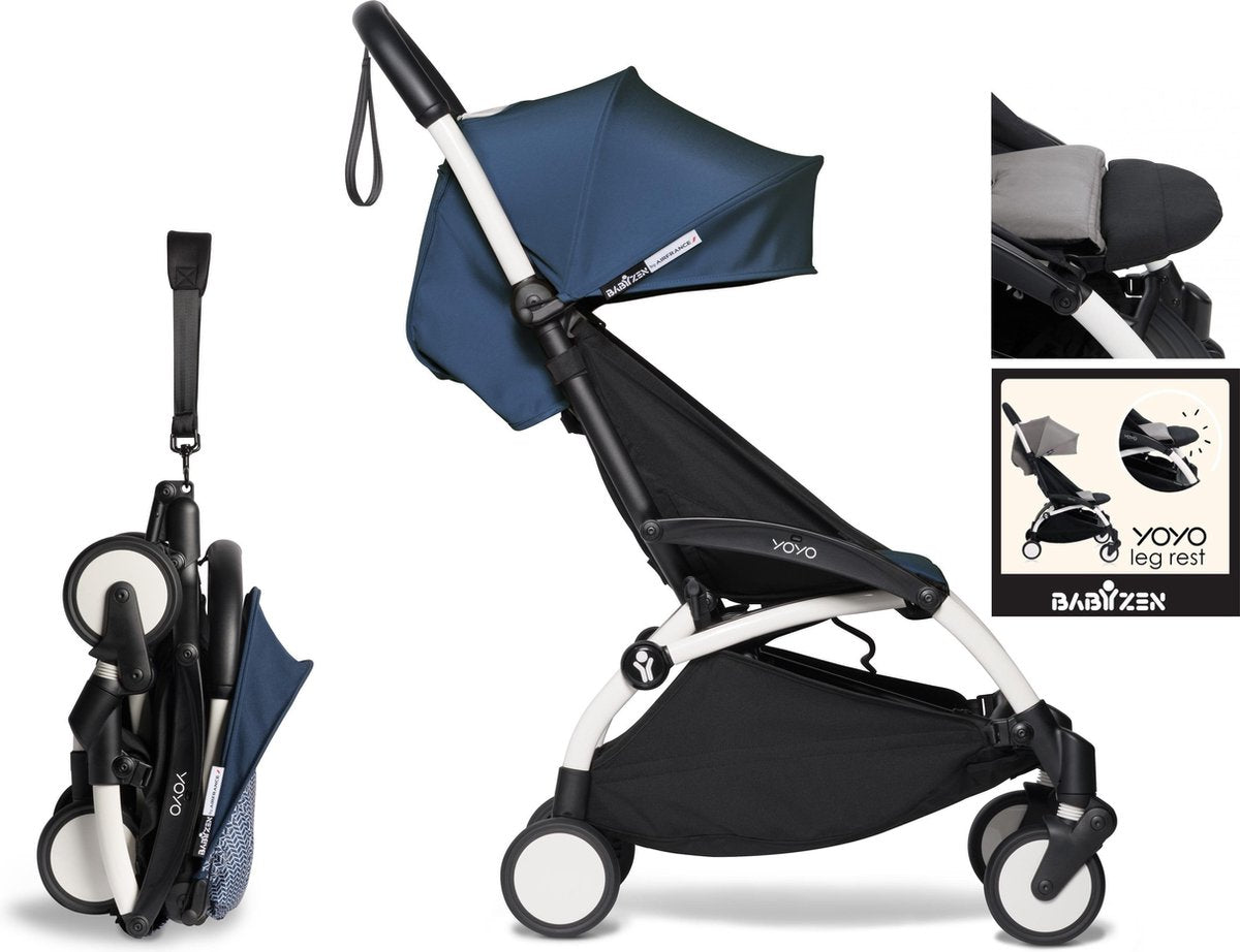 Babyzen YOYO² buggy vanaf 6 maanden inclusief beensteun -  AirFrance met frame wit
