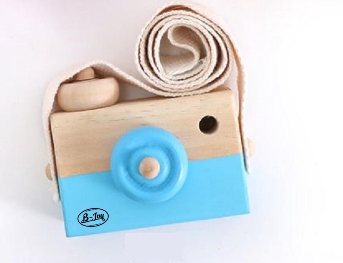 B-Joy Houten speelgoed Camera voor Kinderen Fototoestel Cadeau Jongens| Kleur Blauw