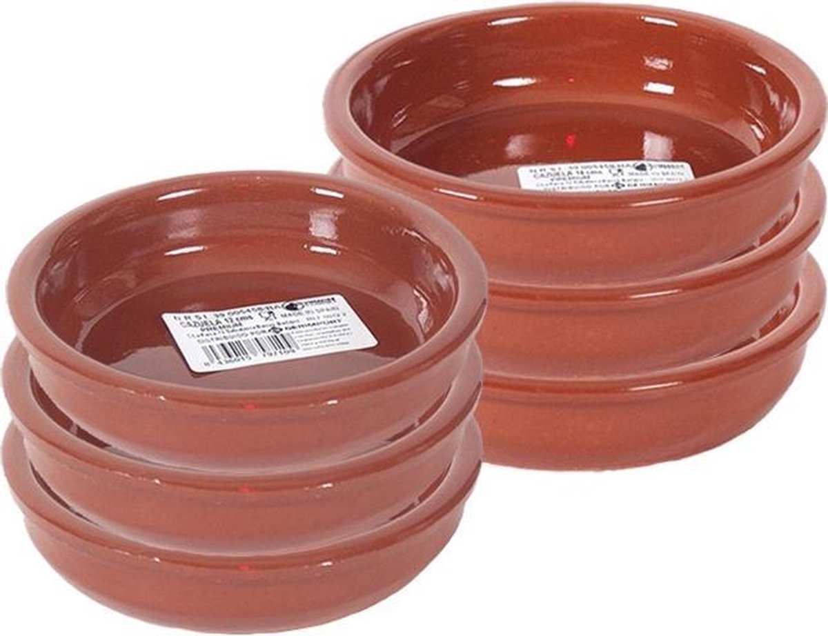 Set van 6x tapas bakjes/schaaltjes Bilbao 14 cm en 12 cm - Tapas/creme brulee ovenschaaltjes/serveerschaaltjes