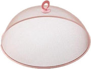 Metalen vliegenkap/voedselkap roze rond 35 cm - Afdekkappen/vliegenkappen