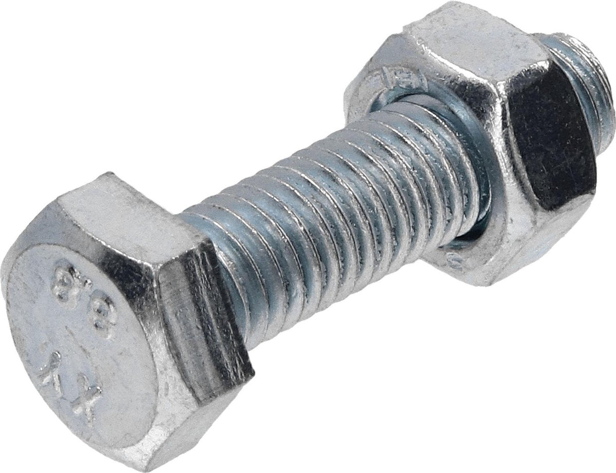 Zeskantbout met moer M8x30 per 40 gegalvaniseerd