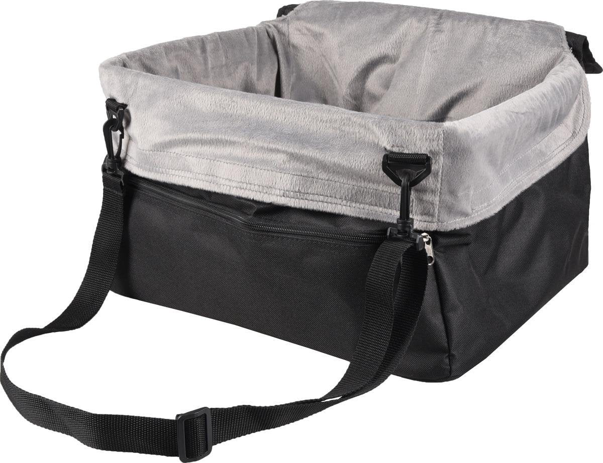 Flamingo Autostoel voor dieren Ula - Zwart/Grijs - 41 x 36 x 25 cm