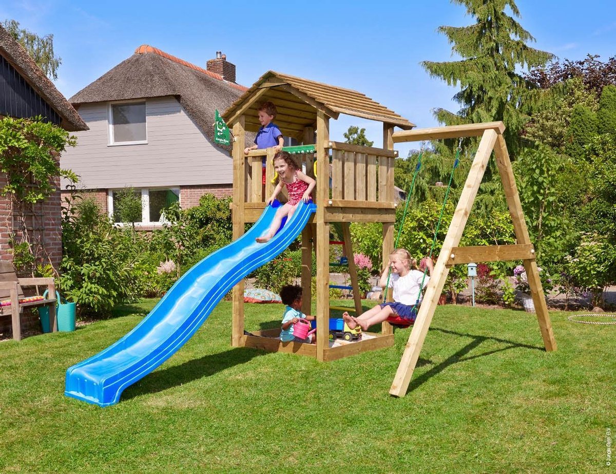Houten Speelhuisje met Schommel • Cottage 1-Swing Module 220