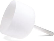 Kristallen klankschaal wit met handgreep F#-toon 432 Hz - 25 cm - M