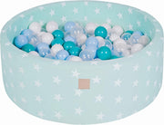 Ronde Ballenbak set incl 200 ballen 90x30cm - Mint Sterren: Wit