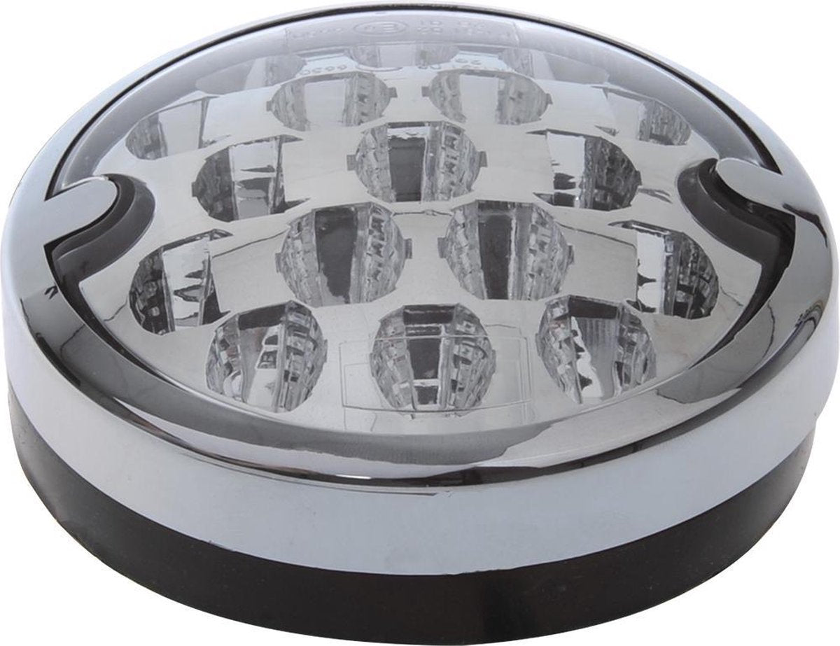 Achterlicht 3 functies 95mm 17LED chroom