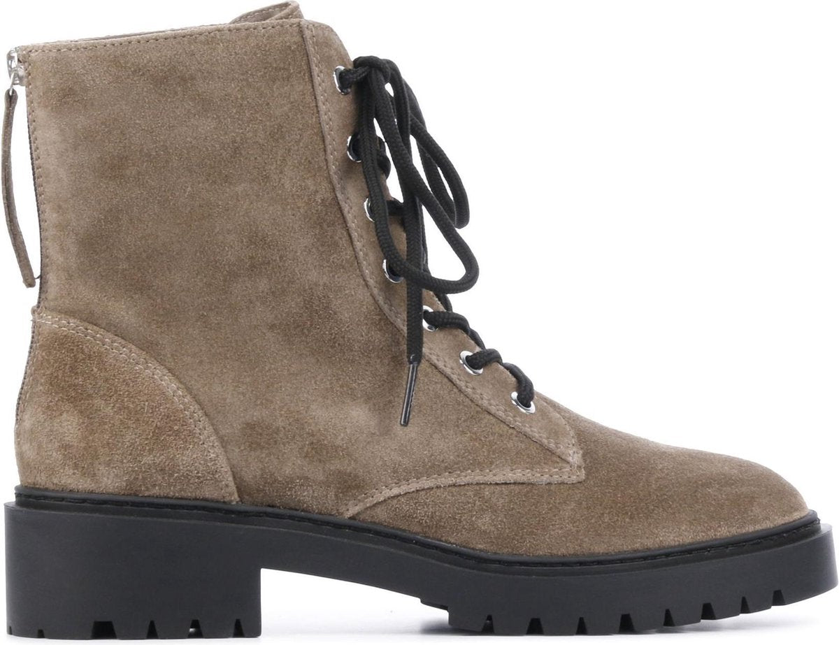 Unisa Vrouwen Suède  Veterboots / Laarzen / Damesschoenen Gisper - Taupe - maat 41