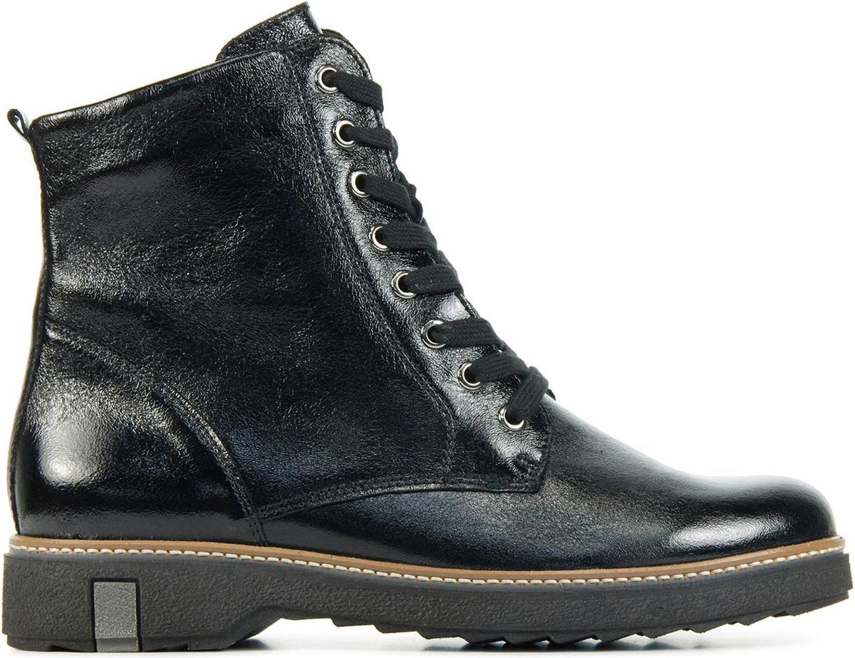Waldlaufer Vrouwen Leer  Veterboots / Laarzen / Damesschoenen 683801 lak - Zwart - maat 39