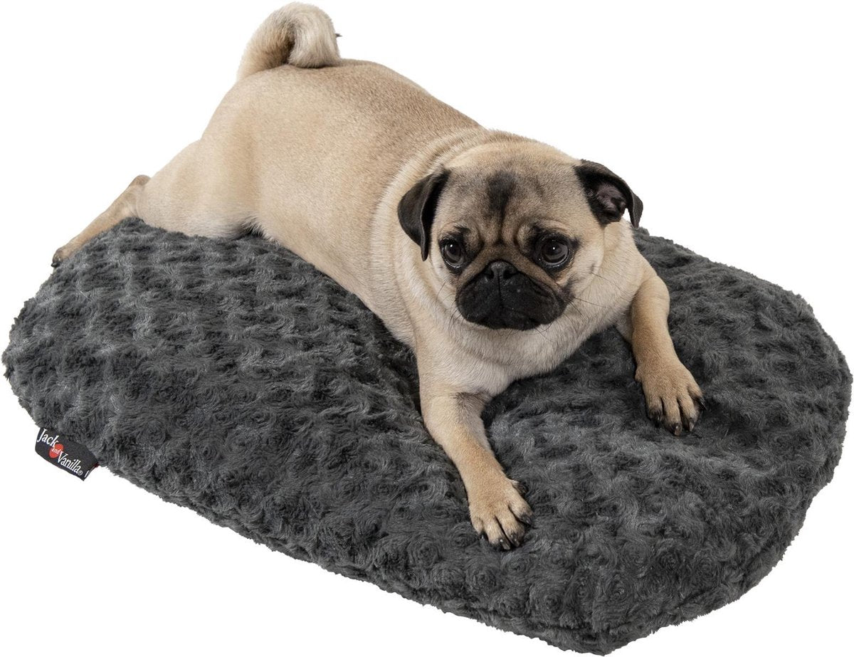 Jack and Vanilla hondenkussen JV COAL Ovaal Kussen-XS 55x35cm