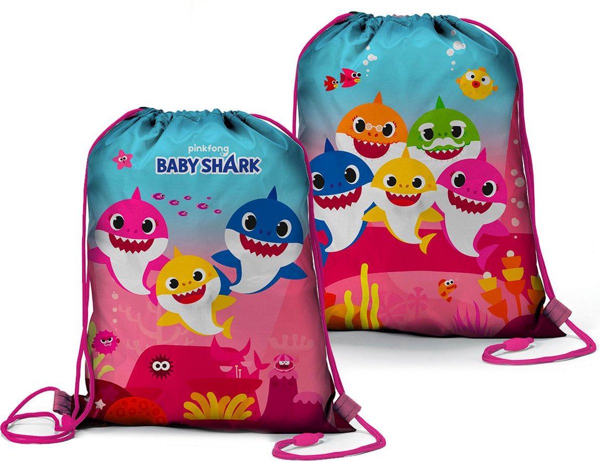 Baby Shark zwemtas - 39 x 31 cm - gymtas - rugtas