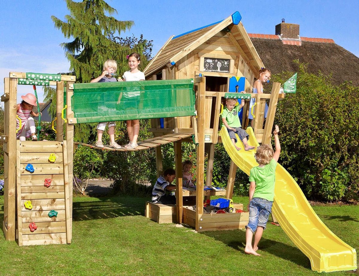 Speeltoestel met Hangbrug • Crazy Playhouse Bridge
