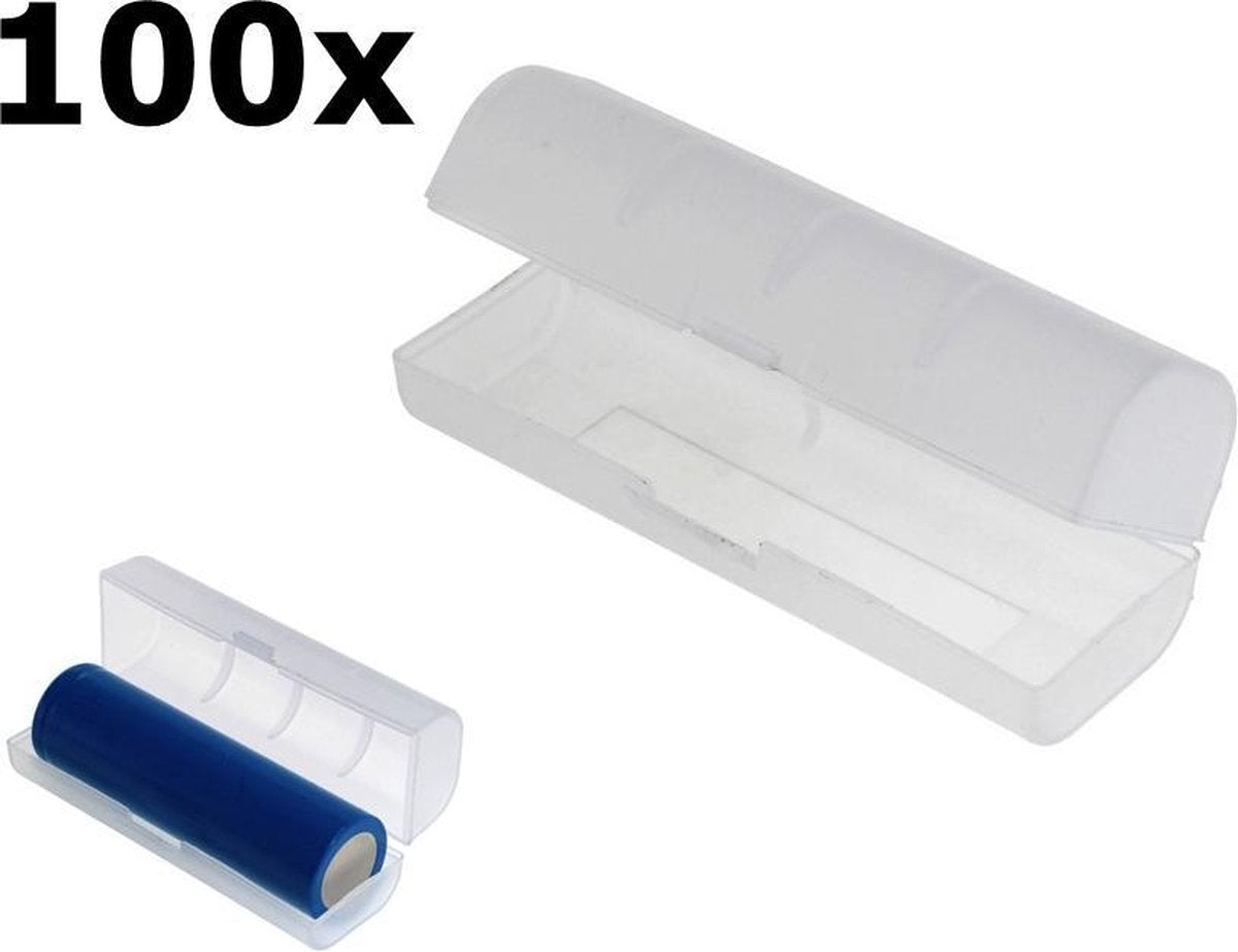100 Stuks PVC transportdoos voor 21700-batterijen - transparant