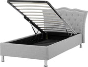 Beliani METZ - Eenpersoonsbed - grijs - polyester