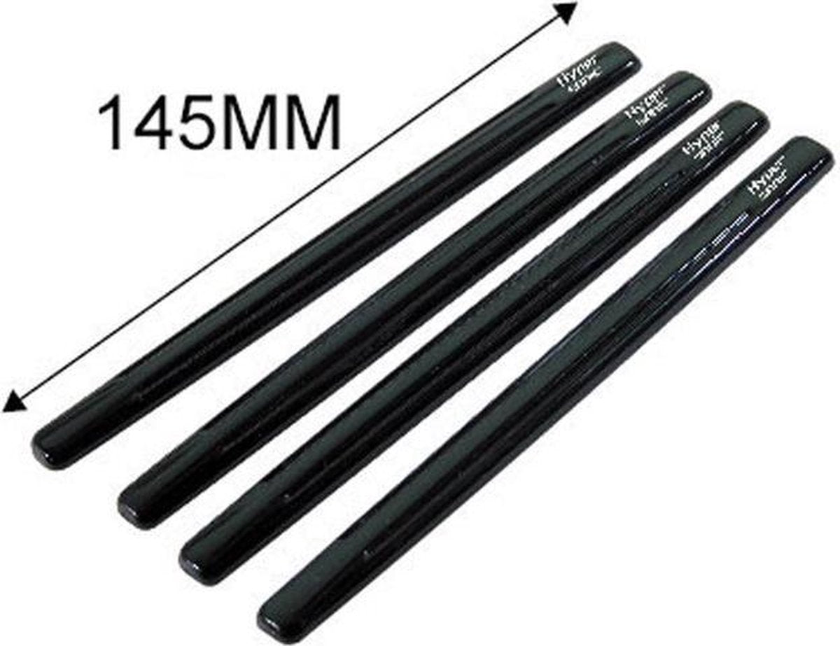 Hypersonic Set universele deurbeschermstrips 125x10mm - Zelfklevend - Zwart - Set à 4 stuks