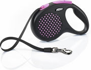 Flexi Design Tape - Hondenriem - Zwart/Roze - M - 5 m - (<25 kg)
