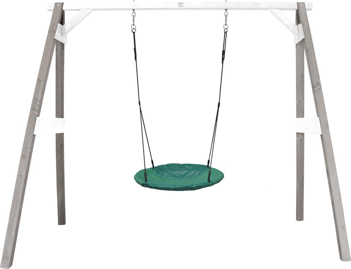 Summer Nest Schommel Grijs/wit - FSC100% Hemlock hout - 1 nest schommel en 4 grondankers