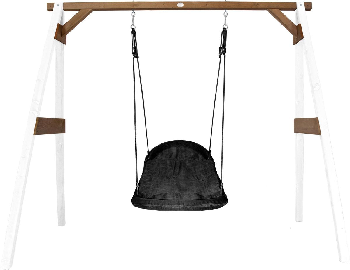 Roxy Nest Schommel Wit/bruin - FSC100% Hemlock hout - 1 nestschommel en 4 grondankers