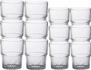 Koffie/espresso glazen Empilable set transparant 160/200 ml - 24-delig - Whiskey glazen van glas