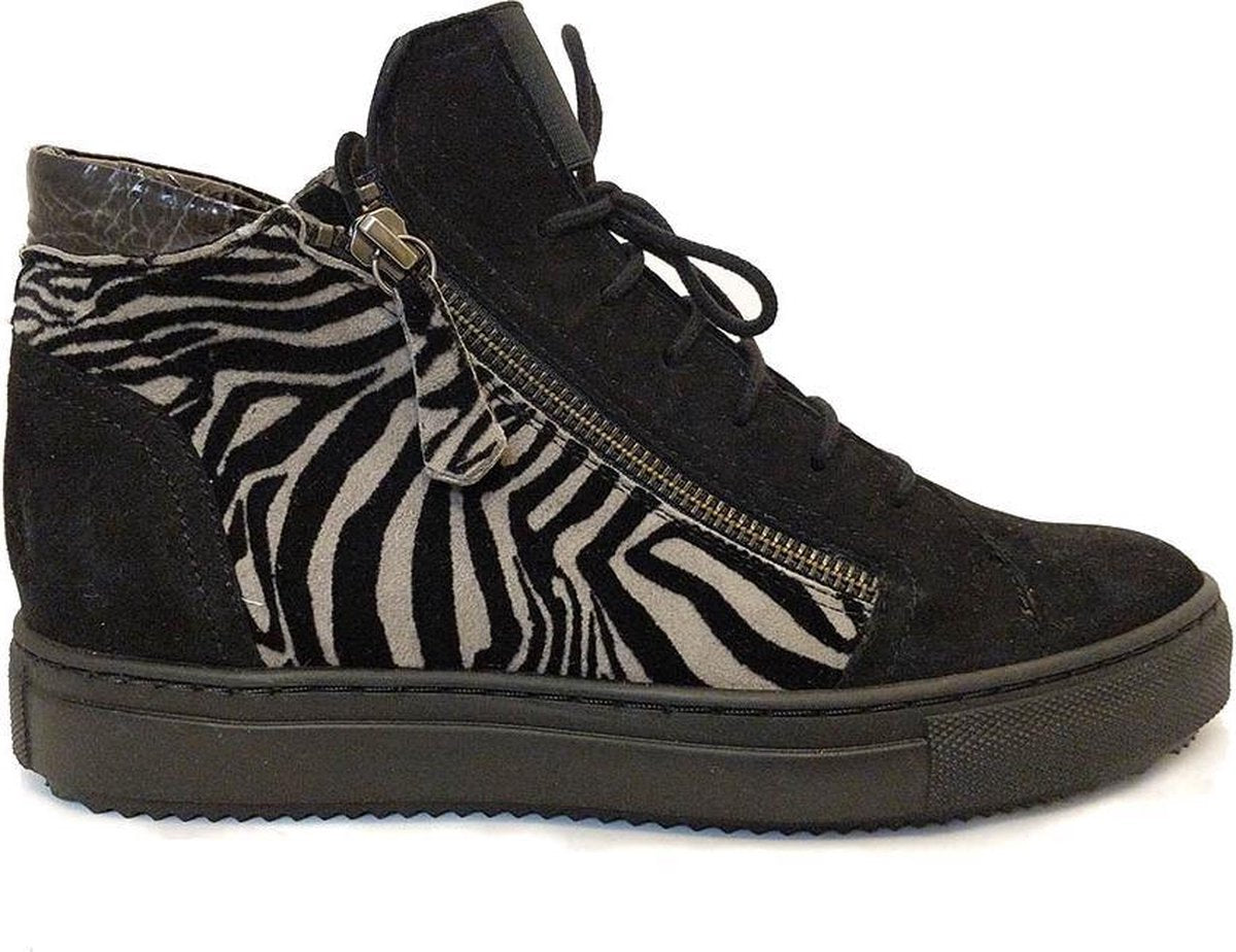 Zwarte Verhulst Veterschoenen Tara Zebra Wijdte H