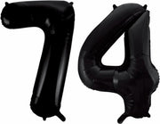 Folieballon 74 jaar zwart 86cm