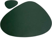 Krumble Placemat en onderzetter set - Design placemat set met onderzetter - Groen - 2-delige set - Antislip - Lederlook