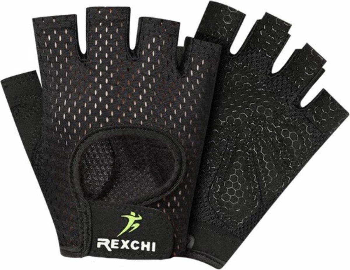 WiseGoods - Fitness Gloves - Crossfit Handschoenen - Sport Handschoenen met Klittenband Sluiting - Large 20-21 cm - Zwart