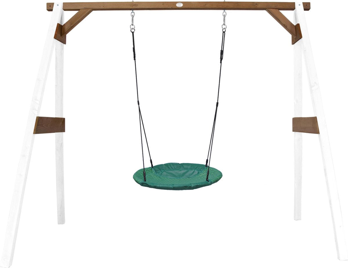 Summer Nest Schommel Wit/bruin - FSC100% Hemlock hout - 1 nest schommel en 4 grondankers