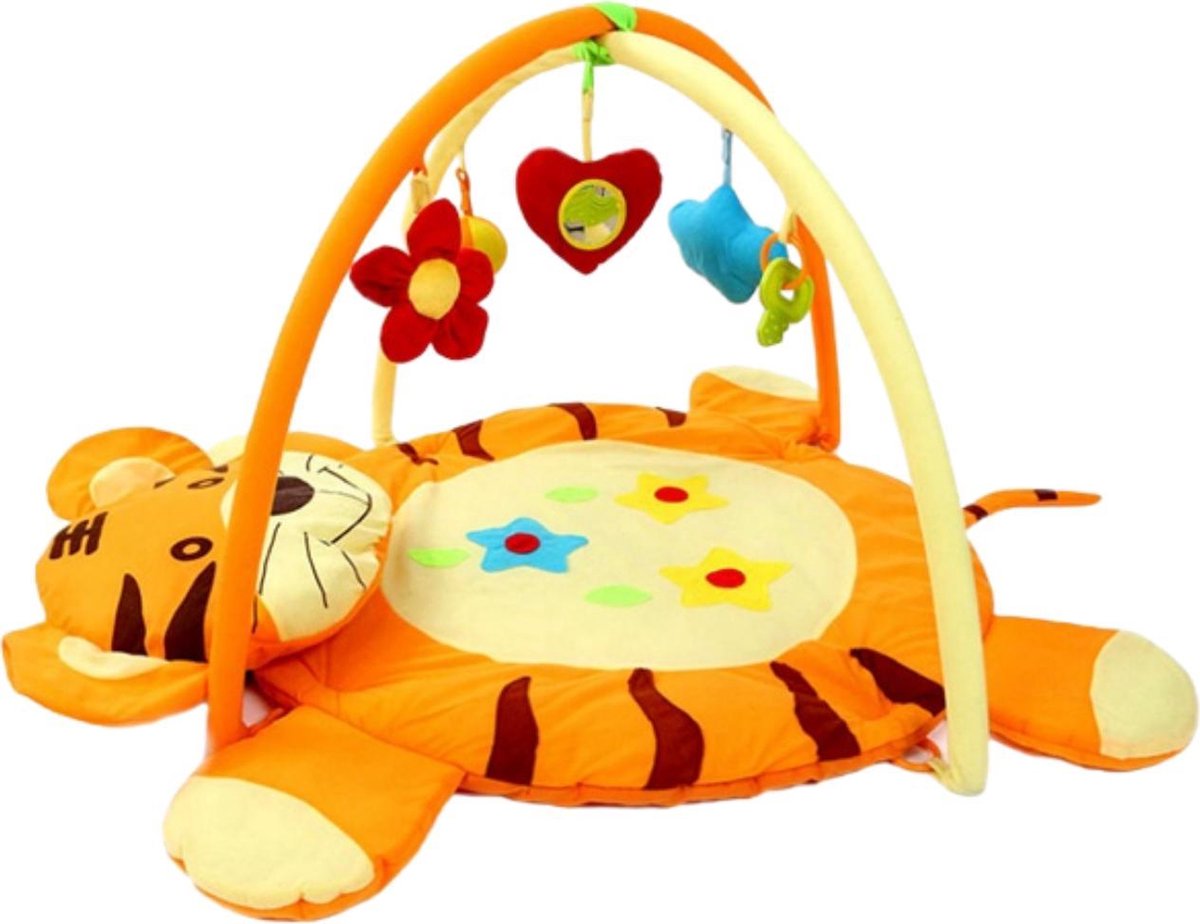 Viento Babygym - Tijger Speelmat  - Interactief Speelkleed - Educatief Speelgoed - Kraamcadeau voor jongens en meisjes - Kraammand -Baby Speelgoed - Geschikt voor Kinderen van 0 tot 2 Jaar
