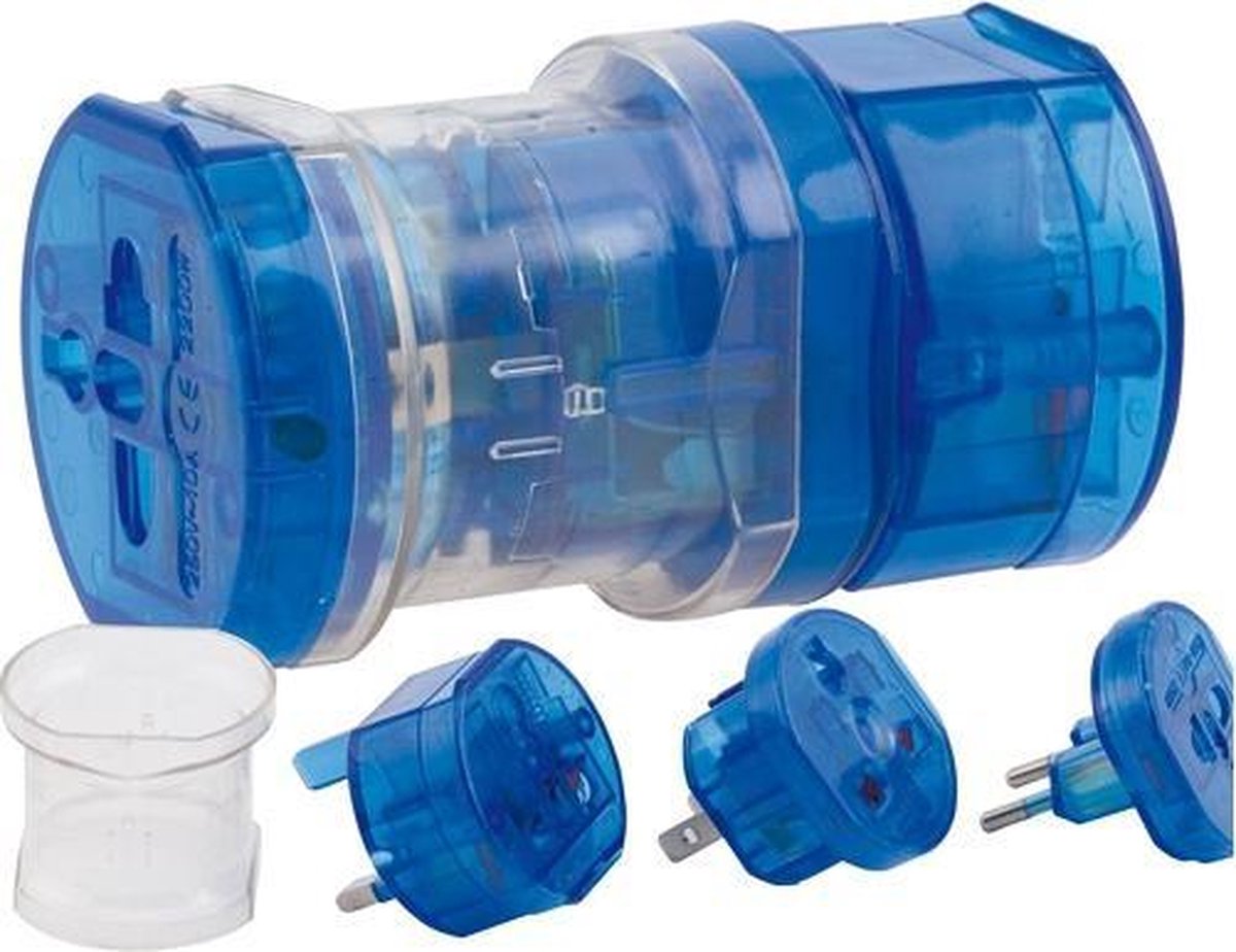 Universele reisstekker blauw