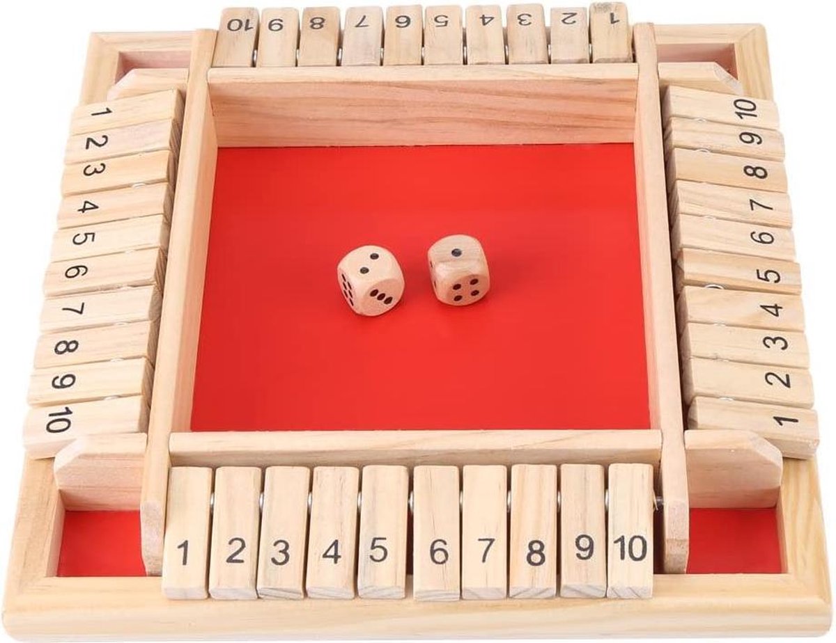 Sluit de doos - Zinaps Sluit de Doos Educational Numeracy Vaardigheden Game Gift Houten Nummer Bord Kinderen Vroege Onderwijs Traditionele Sluit het Box-spel voor 4 spelers Digital Flop Game- (WK 02127)