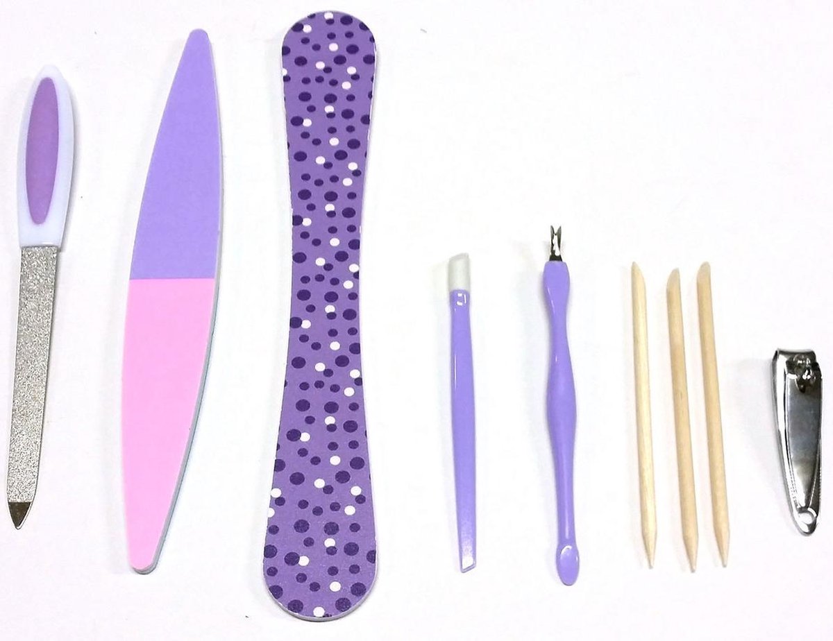 Rojafit Budget Manicureset - 9 Delig - Lila