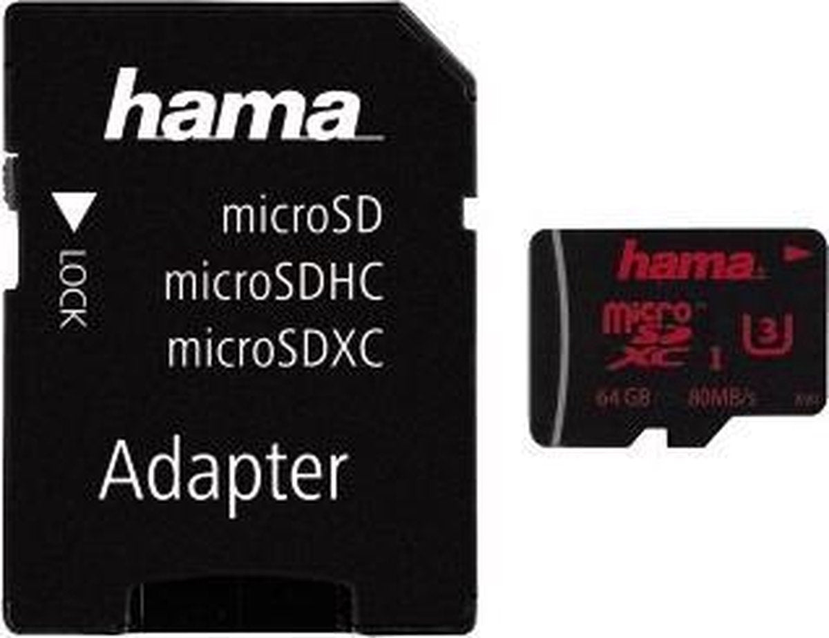 Hama 00123979 flashgeheugen 64 GB MicroSDXC Klasse 3 UHS