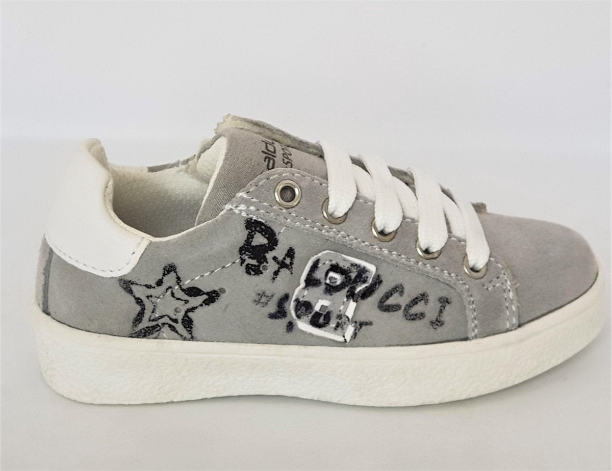 Balducci jongens sneaker laag - grijs - blauwe print - maat 35