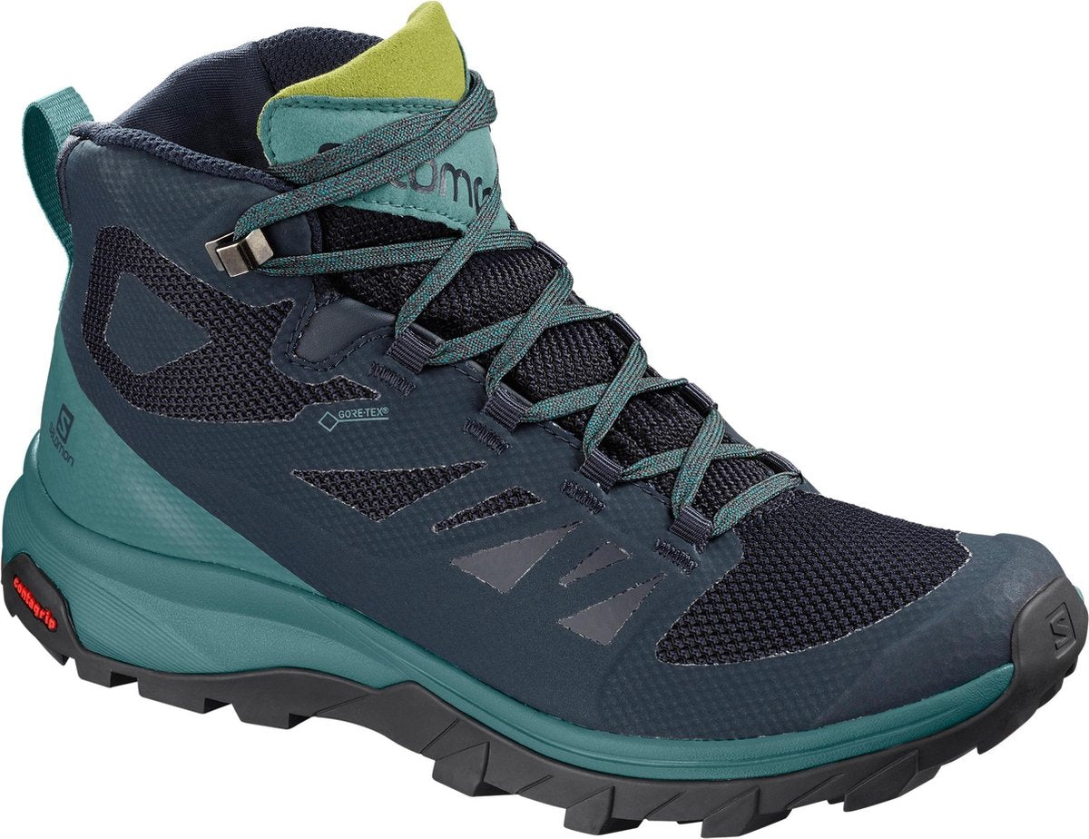 Salomon Outline Mid Gtx Wandelschoenen Dames - Navy Blazer / Hydro / Guacamole - Maat 37 1/3