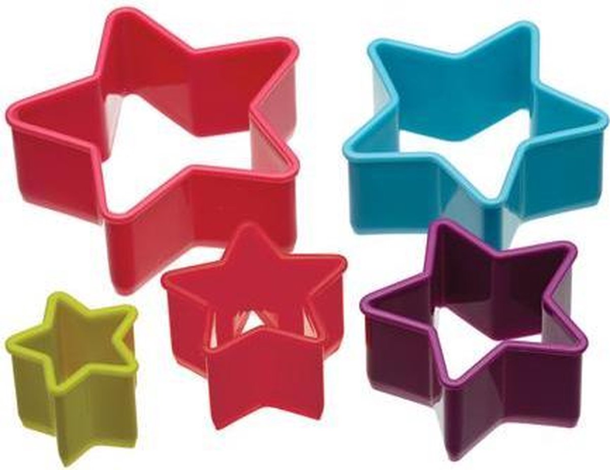 Colourworks - 5-Delige Koekjes Uitsteek Bakvorm Set – Ster