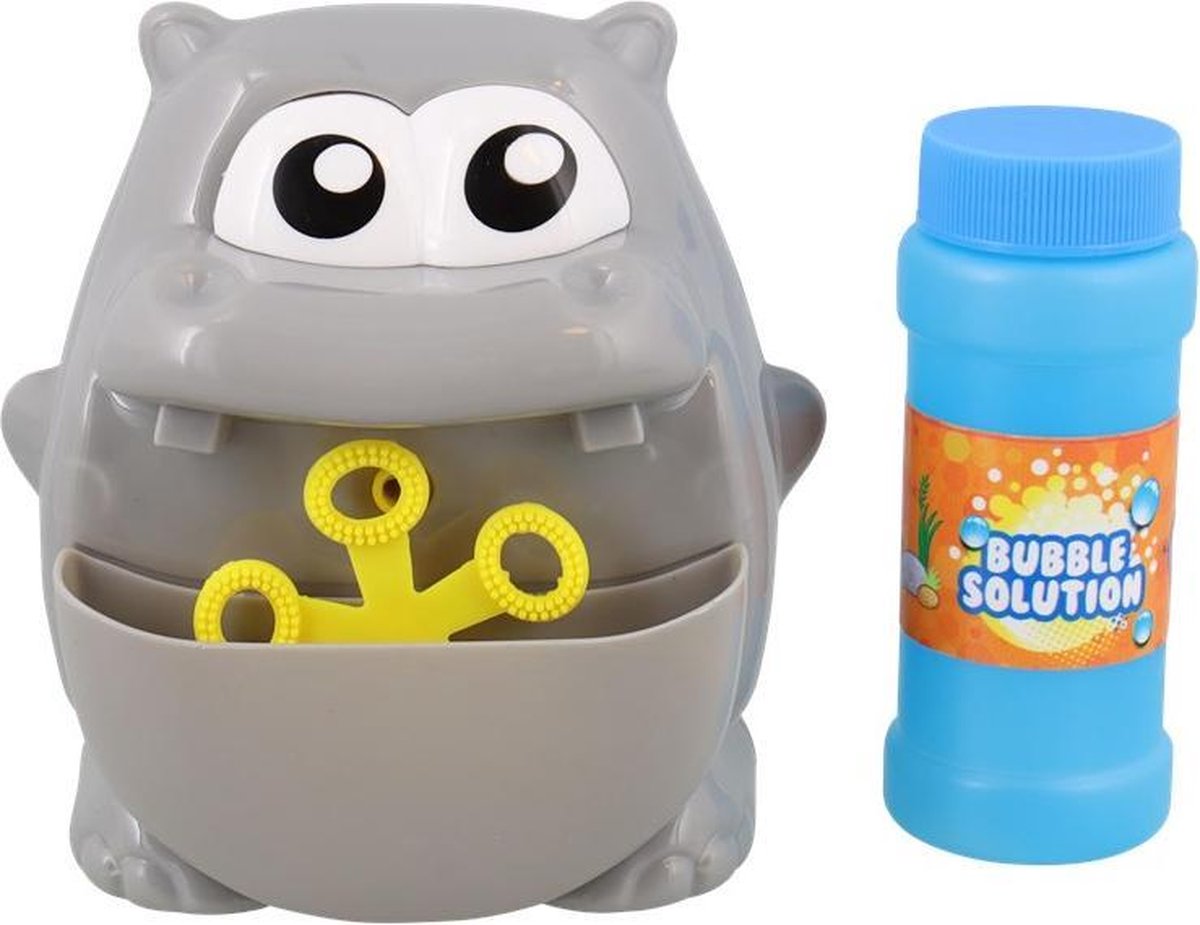 Bubble - bellenblaasmachine - nijlpaard - inclusief bellenblaas 50 ml