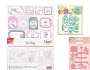 Joy!Crafts / Teaparty Set / Stans-embosmall - Noor-Teaparty Etagere / Stansmal - Jocelijne - Thee-party / Labelvellen/knipvel  - Noor - Tea Party A4 - 1 knip-/4 labelvellen -190/240 gr / 3 Artikelen in 1 Set