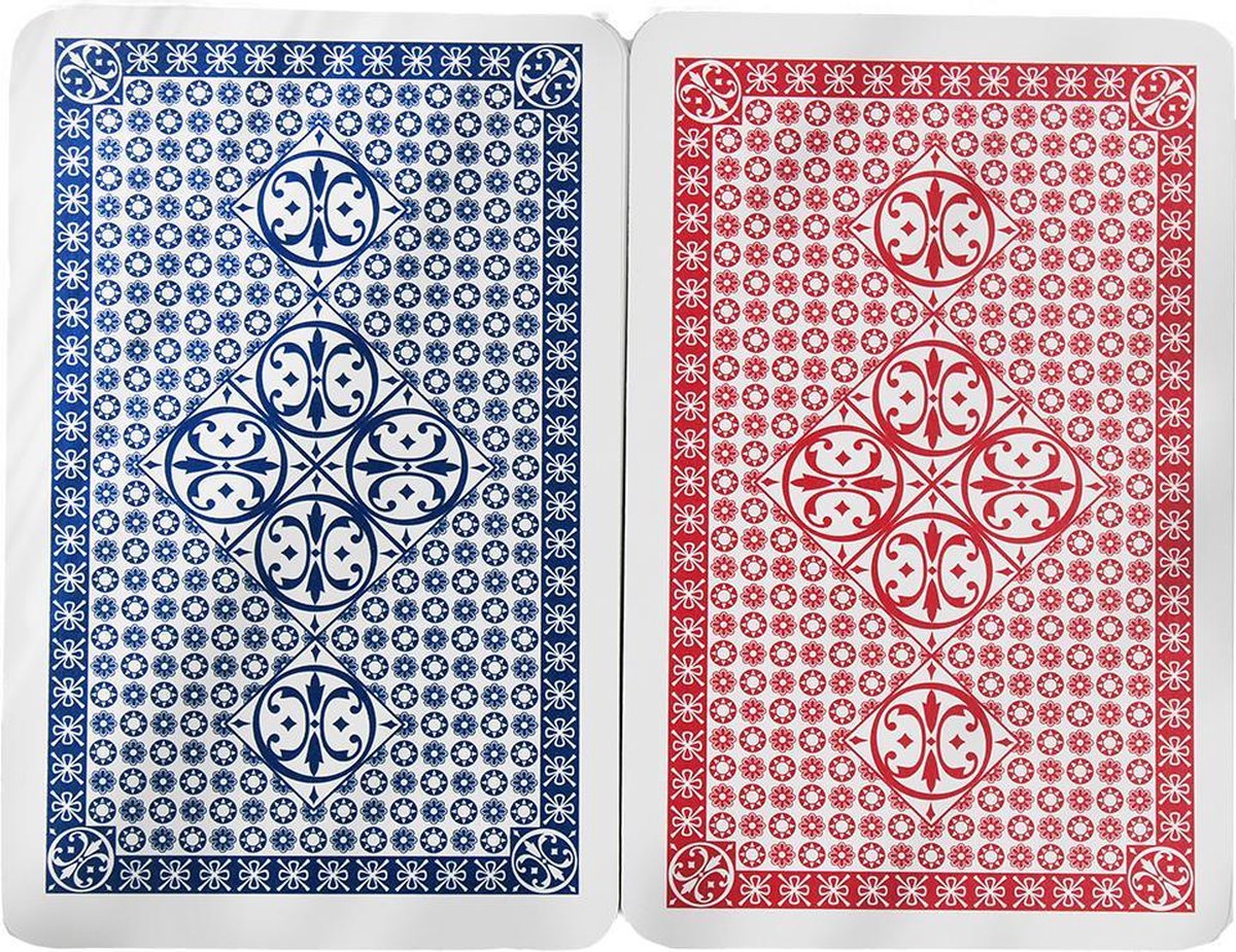 2 x 56 Luxe Speelkaarten - Spelkaarten - Poker Kaarten - 2 STUKS - Rood & Blauw