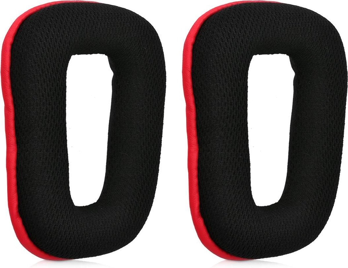 kwmobile 2x oorkussens voor Logitech G430 / G35 / G930 / F450 koptelefoons - imitatieleer - voor over-ear-koptelefoon - rood