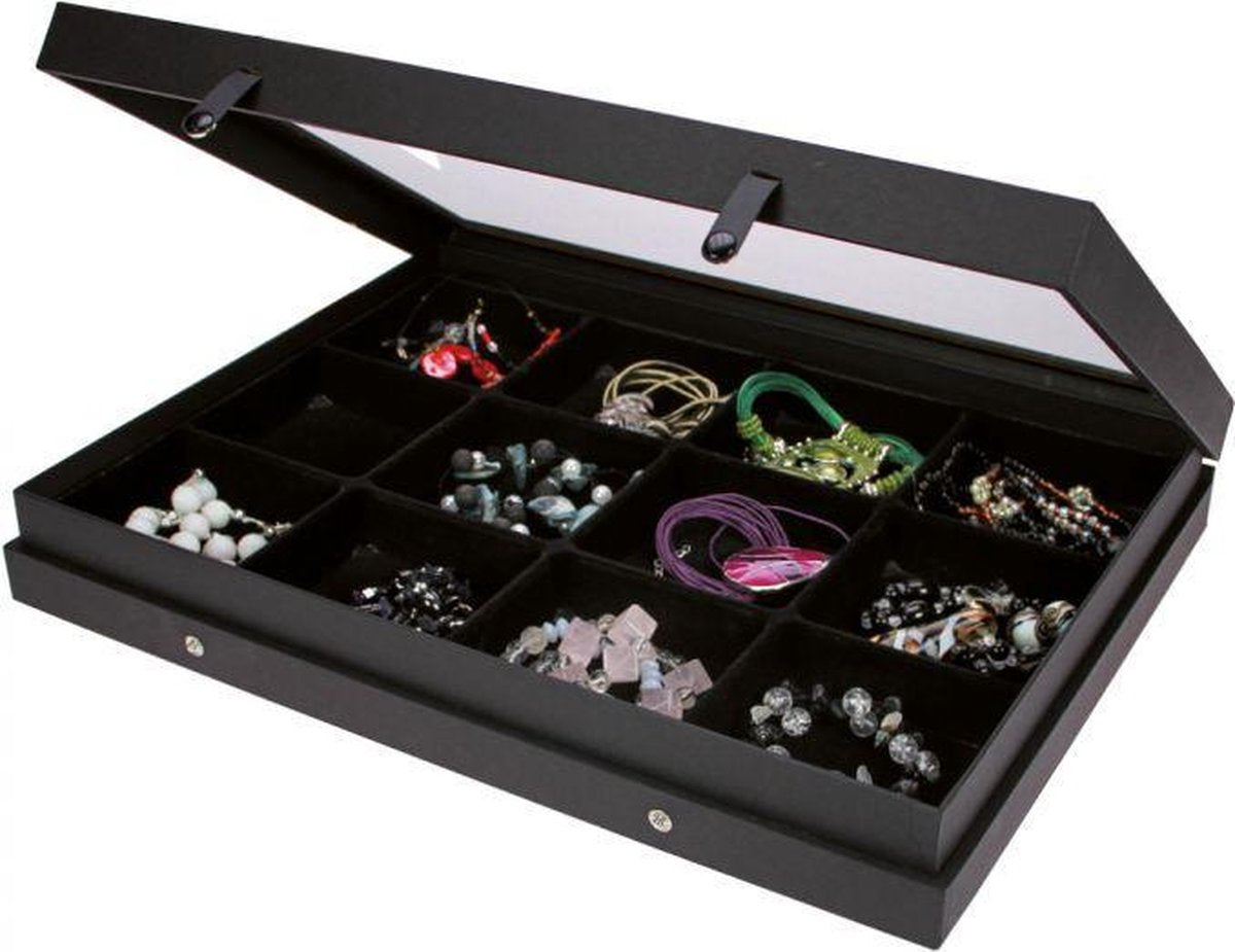SAFE Black Edition Premium Vitrine met 12 vakken - 400 x 300 x 57 mm