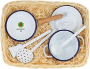 Glückskäfer Kookset Email 5-delig Wit/donkerblauw