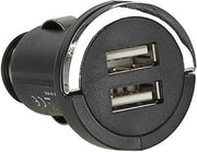 USB-oplaadadapter Input: 12-24Volt Uitgang: 5Volt / 2100mA (2x 1000mA)