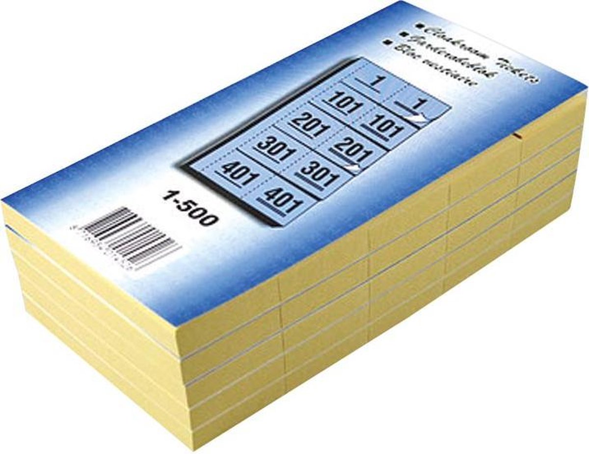 19x Garderobeblokken nummers van 1 t.e.m. 500