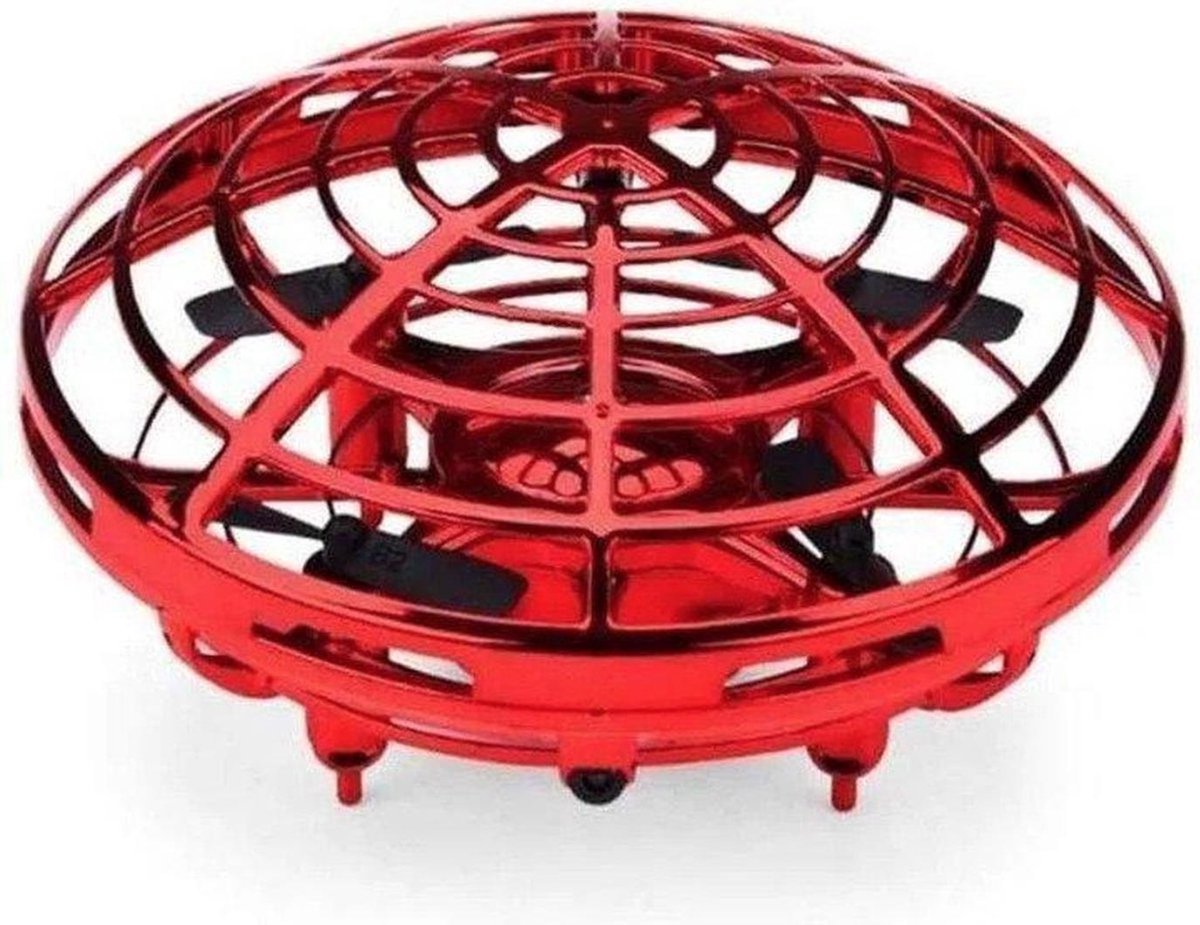 Jumalu Mini RC UFO Drone - Quadcopter - Helikopter - Speelgoed - Zwevende UFO - 4 Propellers - USB oplaadbaar - Rood