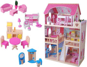 Poppenhuis + 17dlg. Meubelset