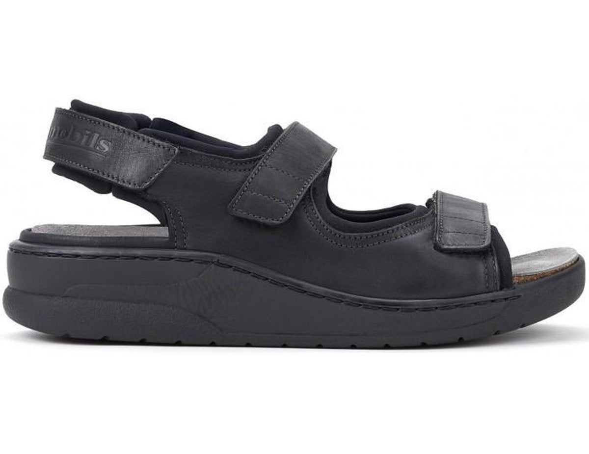 Mobils by Mephisto VALDEN Heren Sandaal - Extra Breed - Zwart - Maat 48
