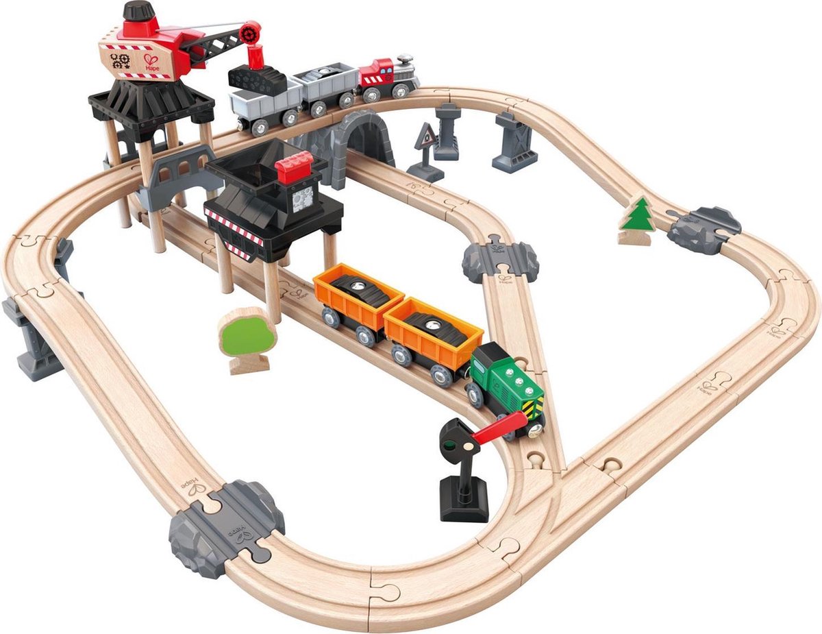 Hape Treinset Mijnwerkers 64-delig
