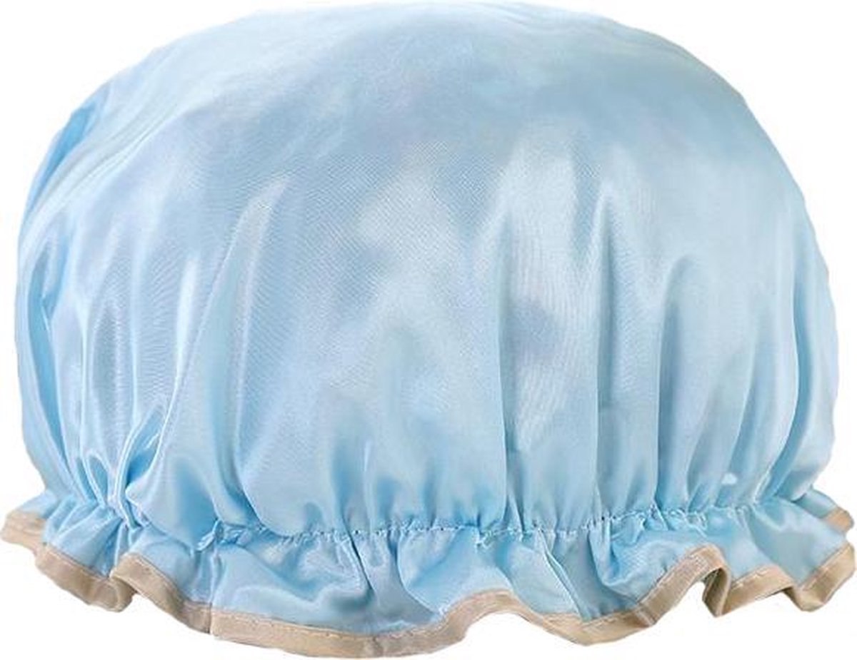 Rojafit Luxe Dubbel Laags Douchemuts - Satijn Look - Babyblauw