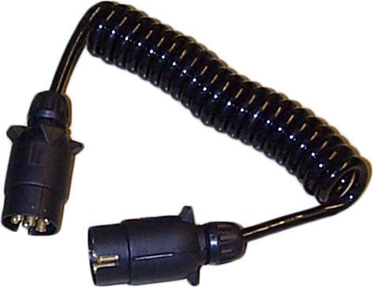 Spiraalkabel Telefoonsnoer 2 Stekkers 7 Polig