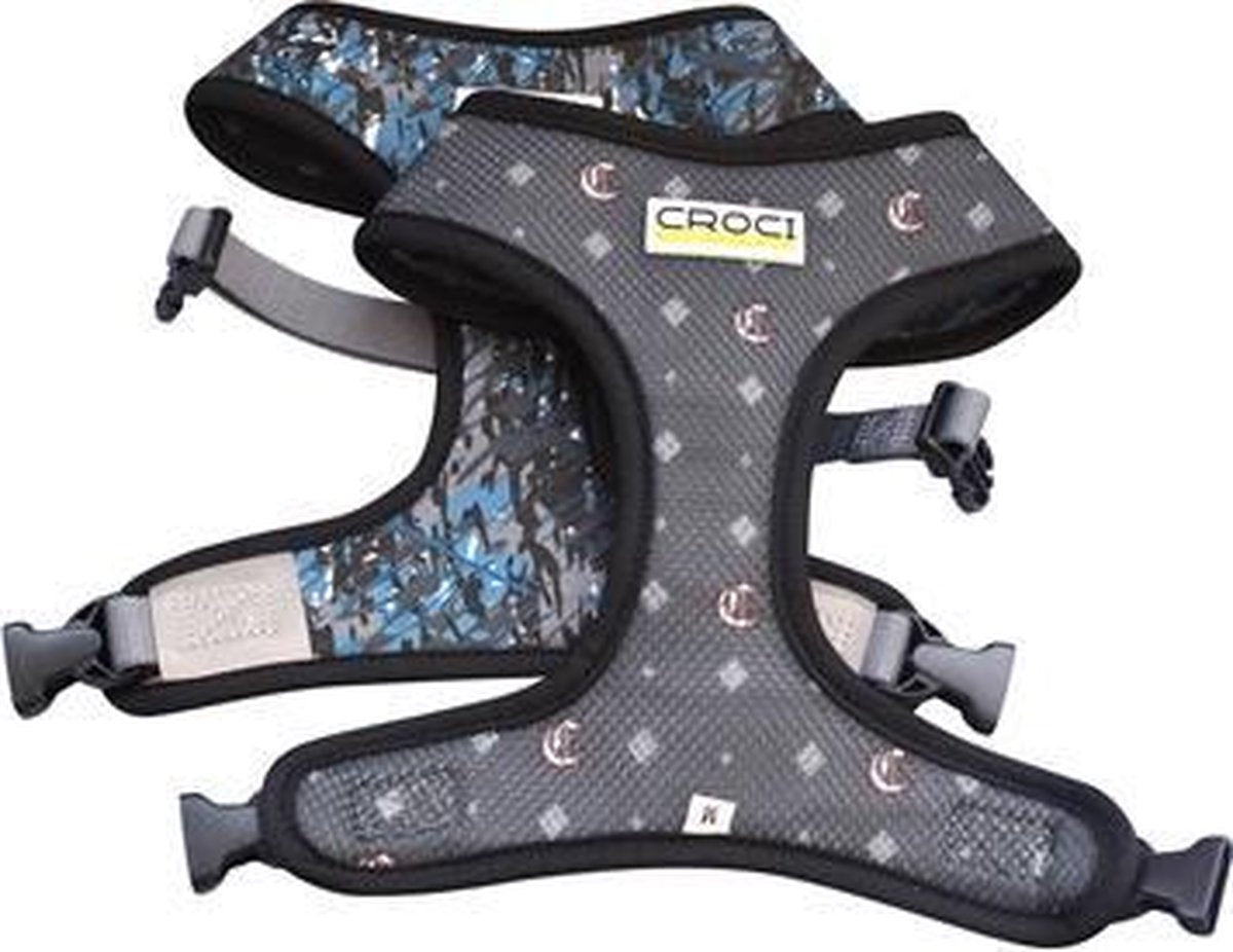 Croci hondentuig jackson tweezijdig blauw / grijs - 42-55 cm - 1 stuks